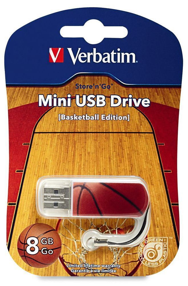 Flash-пам'ять Verbatim Mini 8Gb USB 2.0 Basketball | Купити в інтернет магазині