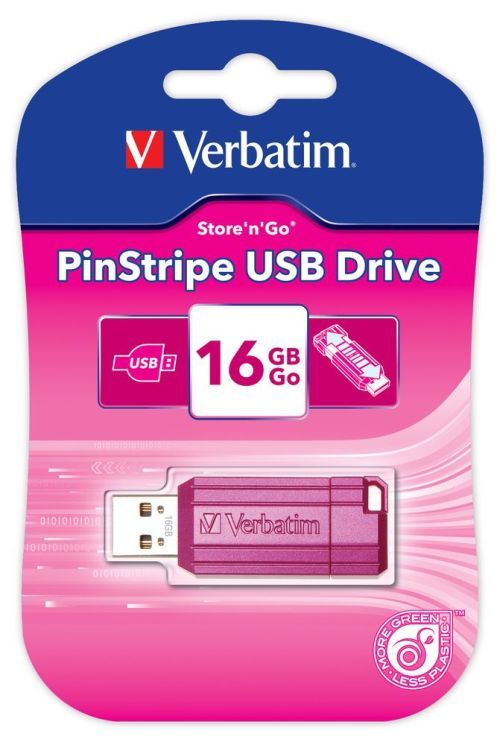 Flash-пам'ять Verbatim PinStripe 16Gb USB 2.0 Pink | Купити в інтернет магазині