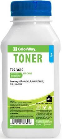 Тонер ColorWay (TCS-360C-CH) Cyan 40g для Samsung CLP-360/365 + Чіп (1k DELCOPI)
