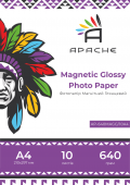 Фото Магнитная фотобумага Apache A4 (10л) 640г/м2 глянец купить в MAK.trade