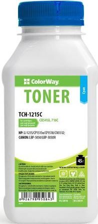 Тонер ColorWay (TCH-1215C) Cyan 45g для HP CLJ CP1215/1515 | Купити в інтернет магазині