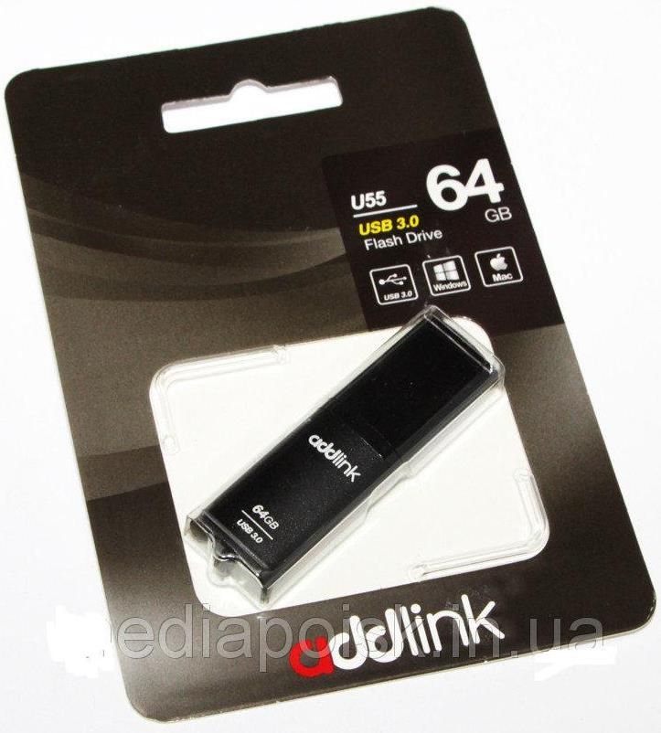 Flash-пам'ять AddLink U55 64Gb USB 3.0 Black | Купити в інтернет магазині
