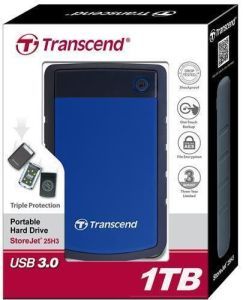 Зовнішній жорсткий диск Trancend 1TB 5400rpm 8MB StoreJet 2.5" H3 USB 3.0 Blue | Купити в інтернет магазині