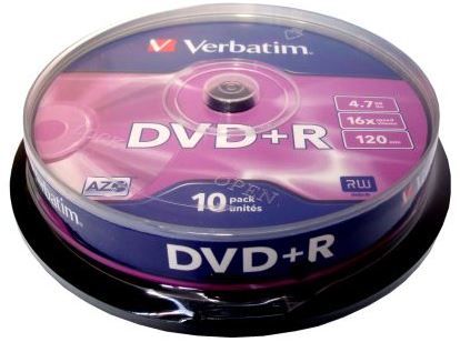 DVD+R Verbatim 4,7Gb (box 10) 16x | Купити в інтернет магазині