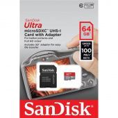 Фото карта памяти SANDISK microSDXC 64GB A1 card Class 10 UHS I + adapter купить в MAK.trade
