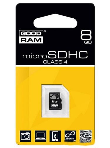 картка пам'яті GoodRam microSD 8GB card Class no adapter