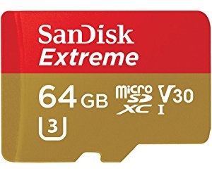 карта памяти SANDISK microSDXC 64GB EXTREME A1 card Class 10 UHS 3