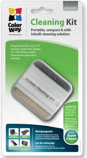 Набір-щітка ColorWay, із вбудованим спреєм для очищення ноутбуків, моніторів (CW-4109) | Купити в інтернет магазині