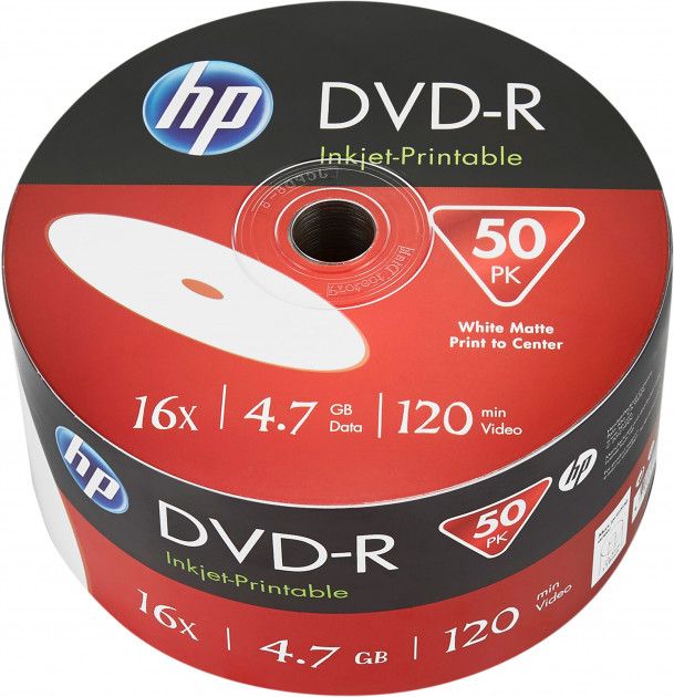 DVD-R Hewlet Packard 4,7Gb (bulk 50) 16x Printable | Купити в інтернет магазині