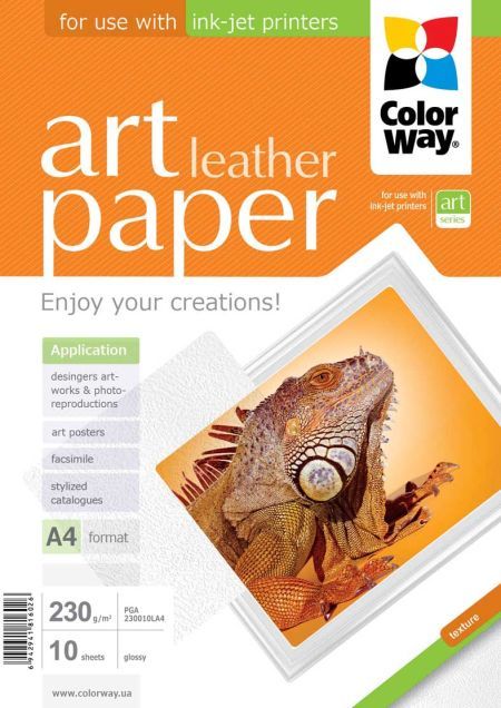 ColorWay А4 (10л) 230г/м2 глянсовий фотопапір фактура (Шкіра) | Купити в інтернет магазині