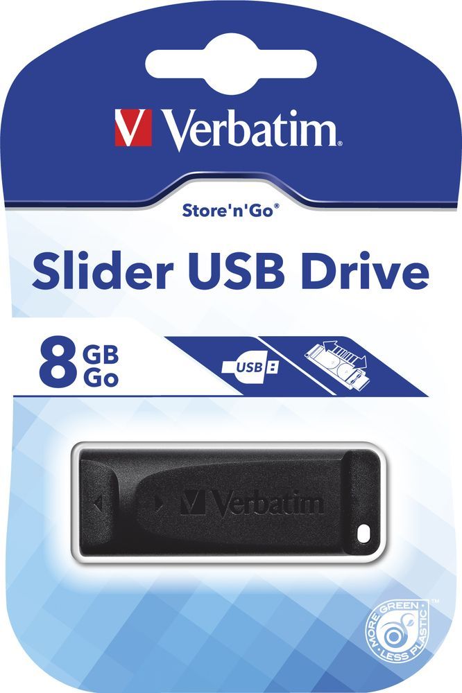 Flash-пам'ять Verbatim Slider 8Gb USB 2.0 | Купити в інтернет магазині