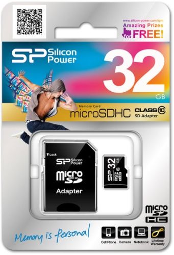 Карта пам'яті Silicon Power microSDHC 32GB Class 10 UHS-I + adapter | Купити в інтернет магазині
