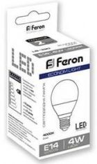 Светодиодная LED лампа Feron E14 4W 4000K, P45 LB-380 Econom (нейтральный)