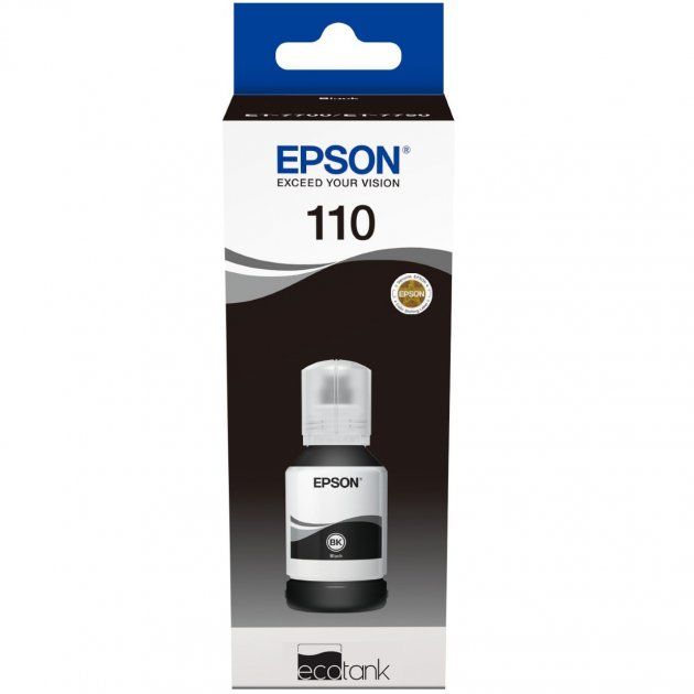 Оригінальні чорнила Epson (110) M1100/M1170/М2140/ М2170/М3140/М3170 (Black Pigment) 120ml (C13T03P14A) | Купити в інтернет магазині