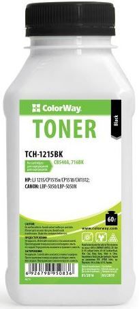 Тонер ColorWay (TCH-2025BK) Black 120g для HP CLJ CP1215/1515