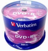 Фото DVD+R Verbatim 4,7Gb (box 50) 16x купить в MAK.trade