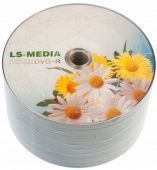 Фото DVD+R LS-Media 4,7Gb (bulk 50) 16x ромашки купить в MAK.trade