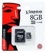 Фото Карта памяти Kingston microSDHC 8GB Class 10 + SD adapter купить в MAK.trade