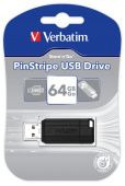 Фото Flash-память Verbatim PinStripe 64Gb USB 2.0 Black купить в MAK.trade