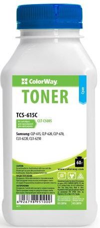 Тонер ColorWay (TCS-615C) Cyan 75g для Samsung CLP-615