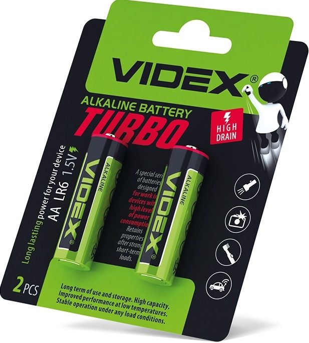 Батарейка Videx TURBO LR06 (20шт/уп) АА | Купити в інтернет магазині
