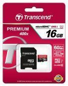 Фото Карта памяти Trancend microSDHC 16GB Class 10 UHS-I Premium 400x + SD adapter купить в MAK.trade