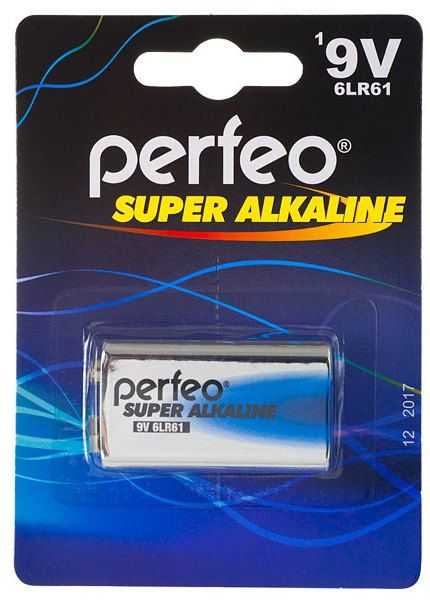 Батарейка Perfeo 6LF22 Alkaline Plus (1шт/уп) 9V Крона | Купити в інтернет магазині