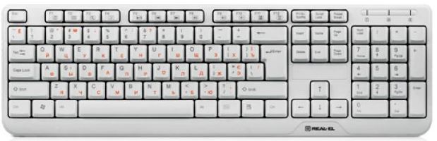 Клавіатура провідна REAL-EL Standard 500 USB White | Купити в інтернет магазині
