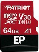 Фото Карта памяти PATRIOT EP Series  microSD 64GB card Class 10  V30 + adapter купить в MAK.trade