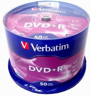 DVD+R Verbatim 4,7Gb (box 50) 16x | Купити в інтернет магазині