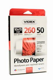 Videx 10x15 (100л) 260г/м2 глянсовий фотопапір