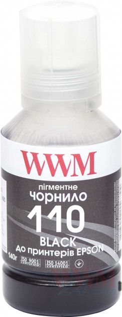 Пігментне чорнило WWM Epson (110) M1100/M1120/M2170/M3170 (Black Pigment) 140ml (E110BP) | Купити в інтернет магазині