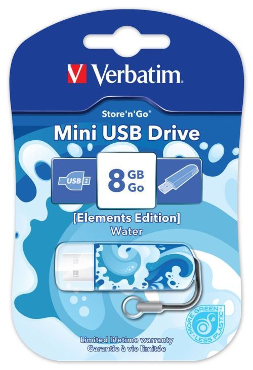 Flash-пам'ять Verbatim Mini 8Gb USB 2.0 Water | Купити в інтернет магазині
