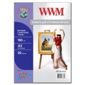 Фото WWM A3 (20л) 190г/м2 матовая фотобумага фактура (Ткань) купить в MAK.trade
