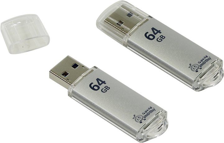 Flash-пам'ять Smartbuy V-Cut Silver 64Gb USB 2.0 | Купити в інтернет магазині