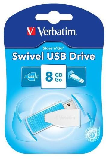 Flash-пам'ять Verbatim Swivel 8Gb USB 2.0 Blue | Купити в інтернет магазині