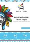 Фото Самоклейка фотобумага Apache A4 (50л) 110г/м2 матовая купить в MAK.trade