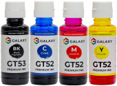 Фото Комплект чернил GALAXY GT52/GT53 для HP InkTank/SmartTank (BP/C/M/Y) 4x100ml купить в MAK.trade