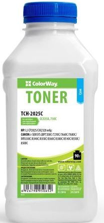 Тонер ColorWay (TCH-2025C) Cyan 90g для HP CLJ CP1215/1515 + Чіп (RMHU10C)