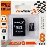 Фото Карта памяти Hi-Rali microSDHC 8GB Class 4 + SD adapter купить в MAK.trade