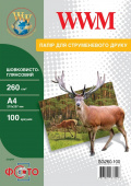 Фото WWM А4 (100л) 260г/м2 Шелковисто - глянцевая фотобумага купить в MAK.trade