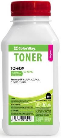 Тонер ColorWay (TCS-615M) Magenta 75g для Samsung CLP-615 | Купити в інтернет магазині