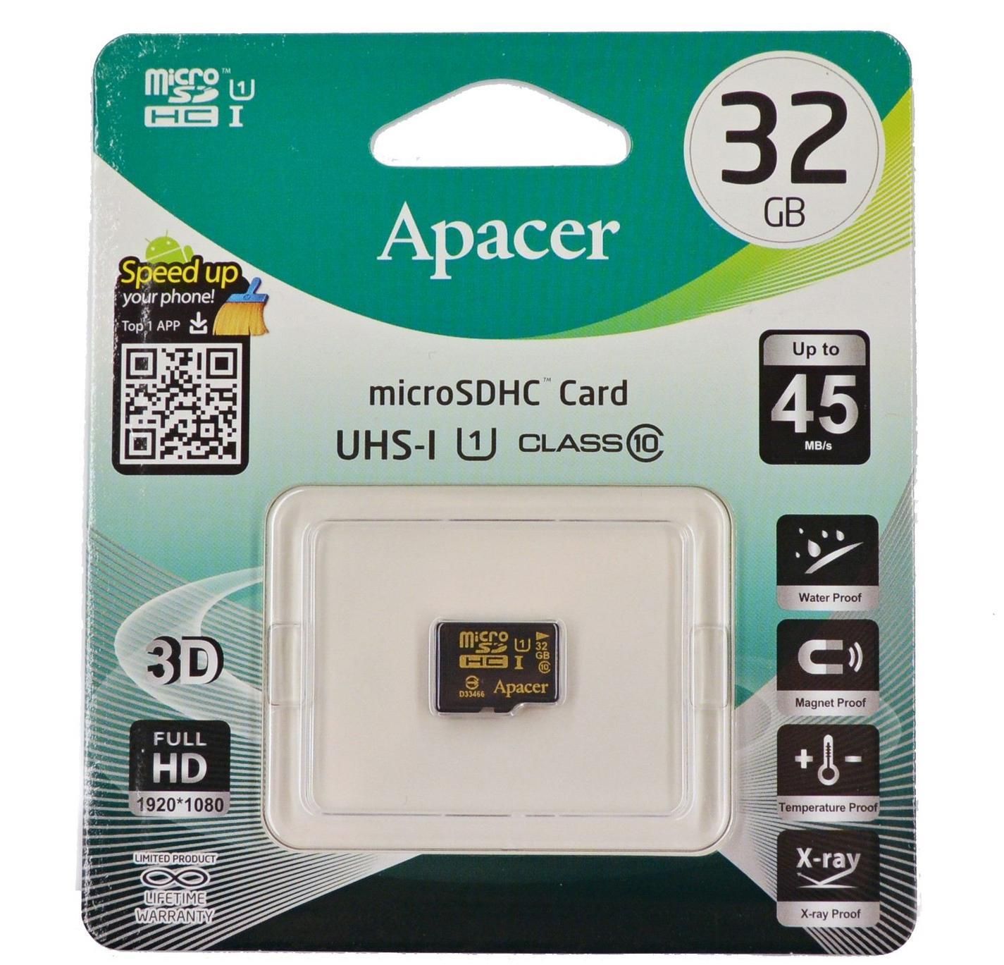 APACER microSDHC 32GB Class 10 UHS-I no adapter | Купити в інтернет магазині