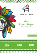 Фото Фотобумага Apache A4 (100л) 108г/м2 матовая купить в MAK.trade