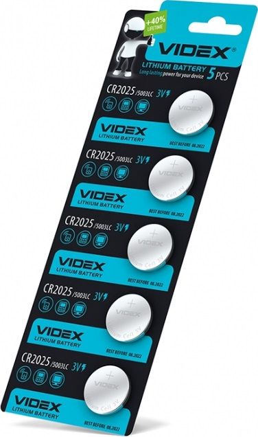 Батарейка Videx CR2025 (5шт/уп) 3V | Купити в інтернет магазині