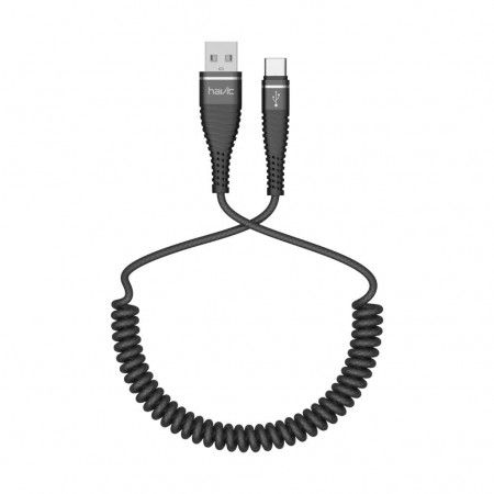 Кабель Havit TYPE-C to USB2.0 (1,2 метри) (пружинний) | Купити в інтернет магазині
