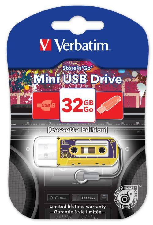Flash-пам'ять Verbatim Cassete Edition 32Gb USB 2.0 Yellow | Купити в інтернет магазині