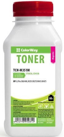 Тонер ColorWay (TCH-M351M) Magenta 80g для HP CLJ Pro 300/400 M351/M375/M451/M475