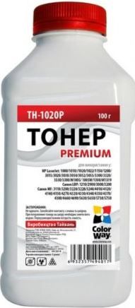 Тонер ColorWay (TH-1020P) 100g для HP LJ 1000/1010/1200/2100/AX Premium | Купити в інтернет магазині