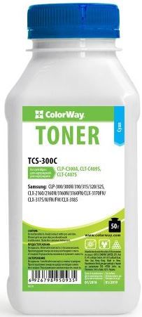 Тонер ColorWay (TCS-300C) Cyan 50g для Samsung CLP-300/310/320/325